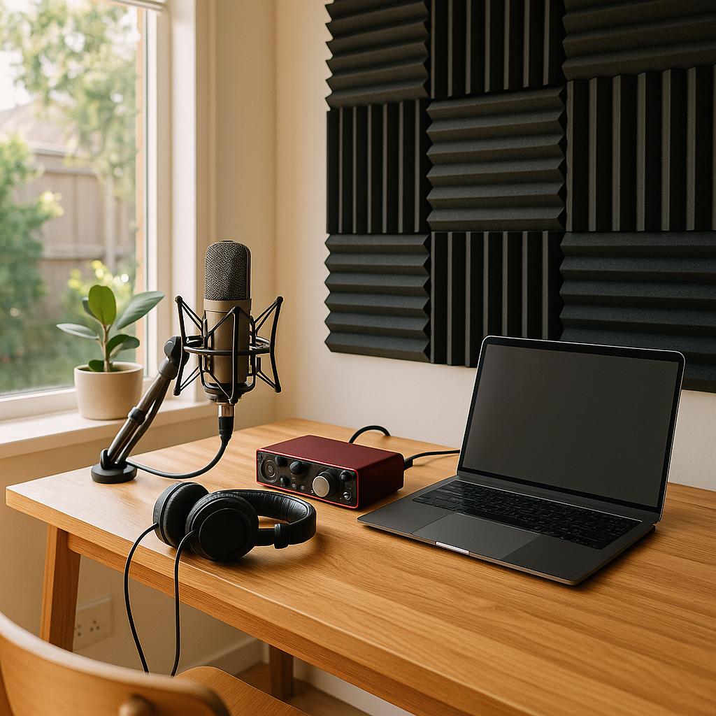 Home podcast studio setup in Australia