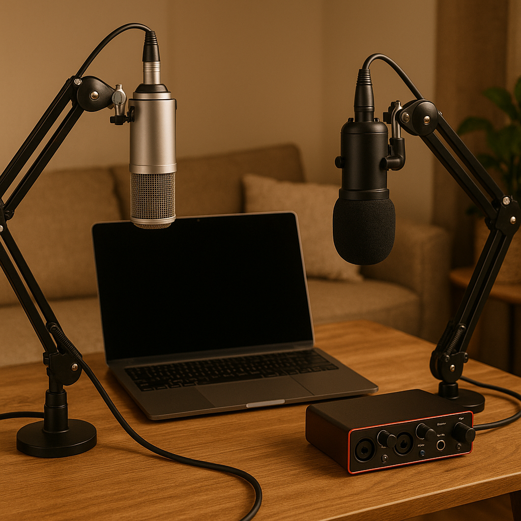 Podcast microphones for home studio