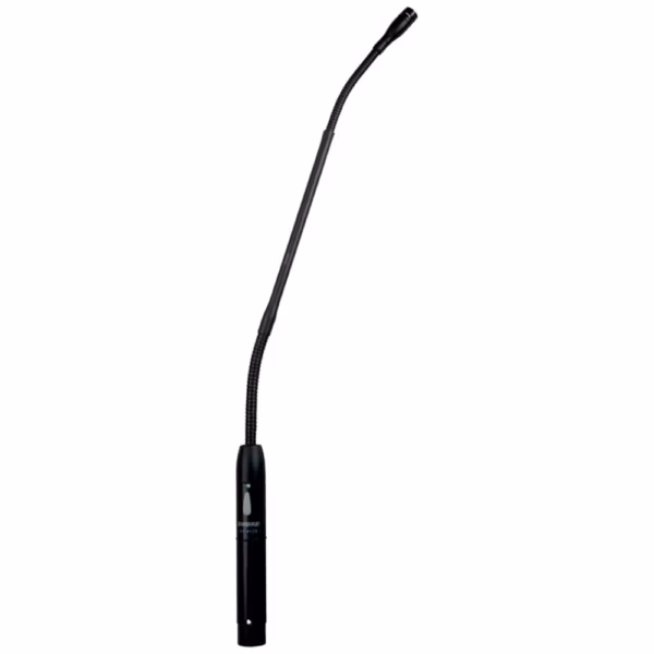 Tech Specs Feature Specification Microphone Type Electret Condenser Polar Pattern Supercardioid Frequency Response 50 Hz – 17 kHz Output Impedance 150 Ω (180 Ω actual) Sensitivity -33.5 dBV/Pa (21.1 mV) Max SPL 122.7 dB (1 kHz at 1% THD, 1 kΩ load) Self-Noise 26.5 dB (A-weighted) Power Requirement 11–52V DC phantom power (2 mA) Connector 3-pin XLR (12 ft / 3.7 m cable included) Weight 200 g Dimensions 460 mm (18 in) gooseneck, 108 mm x 86 mm x 24 mm (base, L x W x H) Included Accessories Shock mount, flange mount, snap-fit foam windscreen, 12 ft XLR cable