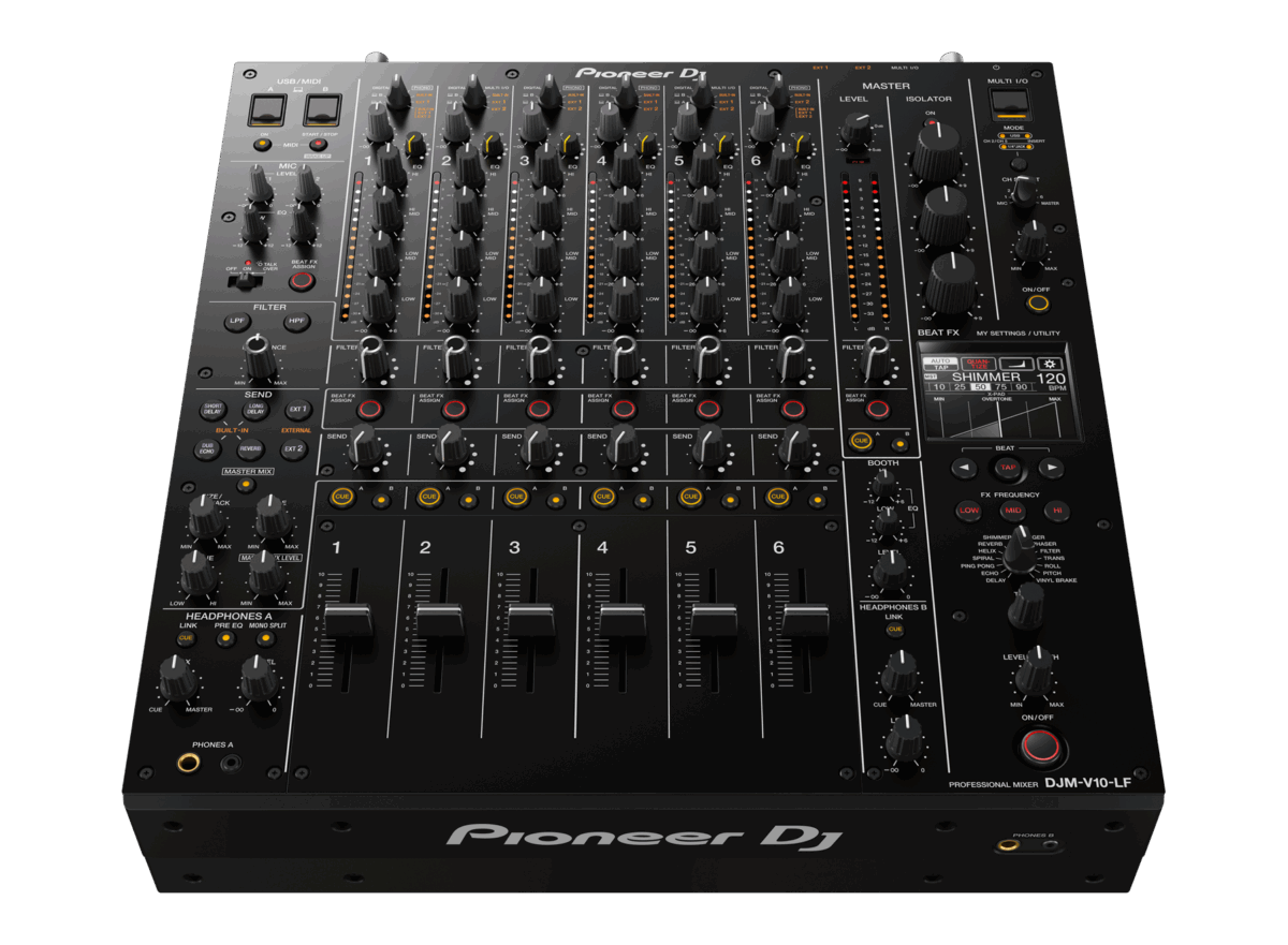 Pioneer DJM-V10-LF – 6-Channel Professional DJ Mixer with Long Faders