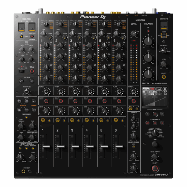 Pioneer DJM-V10-LF – 6-Channel Professional DJ Mixer with Long Faders