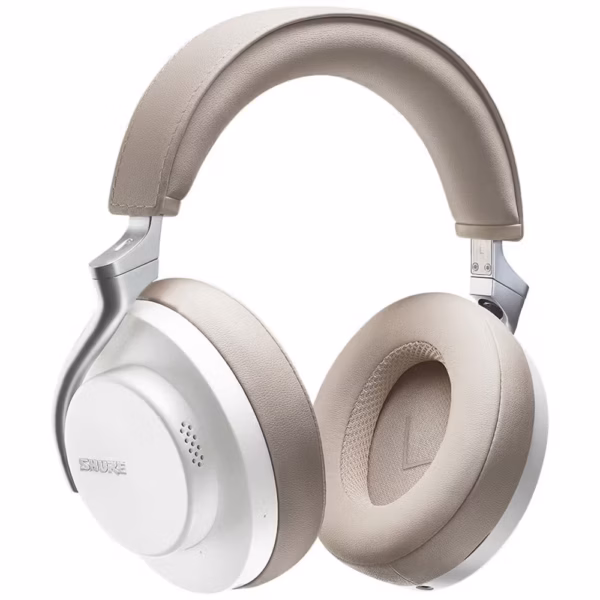 Shure Aonic 50 Wireless Noise Cancelling Headphones w Studio Quality Sound (White/Tan)