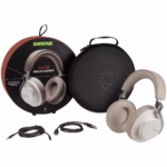 Shure Aonic 50 Wireless Noise Cancelling Headphones w Studio Quality Sound (White/Tan)